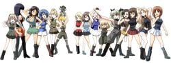 15girls 2d anchovy anchovy_(girls_und_panzer) anime big_breasts blonde_hair blue_hair breasts brown_hair darjeeling eclair_(girls_und_panzer) el_(girls_und_panzer) female girls_und_panzer green_hair huge_breasts jajka_(girls_und_panzer) katyusha katyusha_(girls_und_panzer) kay_(girls_und_panzer) marie_(girls_und_panzer) mika_(girls_und_panzer) nishizumi_maho nishizumi_miho no_sleeves shimada_arisu wallaby_(girls_und_panzer) yellow_hair