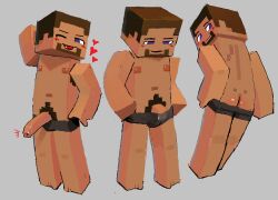 ass foreskin male_only minecraft penis showing_ass showing_off steve_(minecraft) stuck_out_tongue uncut underwear worm_(artist)