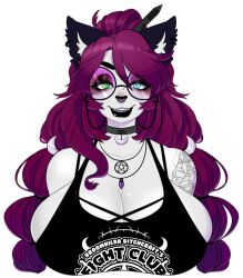 big_breasts breasts cat_ears catgirl female furry goth jinx_doodle sona_(jinx_doodle) tagme