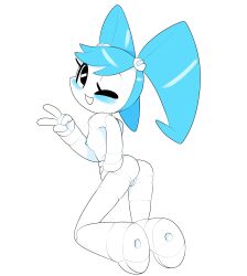 1girls ass blush breasts cute female female_only jenny_wakeman my_life_as_a_teenage_robot nickelodeon one_eye_closed pussy robot solo thousandarms xj-9