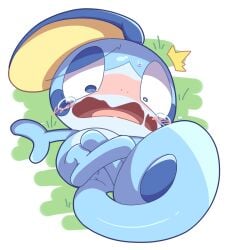 anus blue_body blush bodily_fluids female genitals nettsuu nintendo open_mouth pokémon_(species) pokemon pussy scared sobble solo tears video_games x_anus