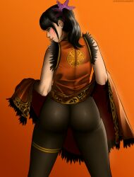 1girls 2019 ass big_ass bubble_ass bubble_butt chinese_clothes erodrunky female female_only large_ass lesseinsanimer lifting_skirt ling_xiaoyu looking_at_viewer looking_back solo tekken tight_clothing twintails