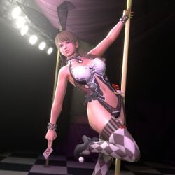 3d bunny_ears bunnysuit busty dead_or_alive dead_or_alive_xtreme_venus_vacation female female_focus heart_tattoo hourglass_figure koyz3d monica_(doa) pinup pinup_pose stripper_pole tagme tecmo wide_hips