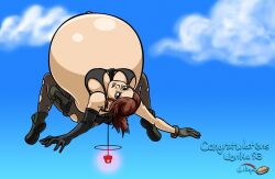 1girls belly_inflation big_breasts breasts brown_hair female female_only ilikapie inflation large_breasts metal_gear_solid metal_gear_solid_v quiet_(metal_gear) solo