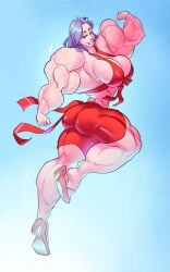 big_muscles female_only huge_breasts hyper muscular_arms muscular_female muscular_thighs what_a_mass!