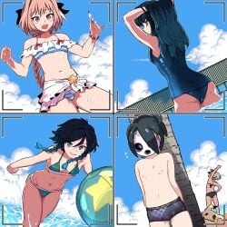 1:1 1girls 1other 2021 4boys ahoge allister_(pokemon) arched_back arm_up armpits arms_behind_back arms_up ass astolfo_(fate) back bare_arms bare_shoulders bea_(pokemon) beach beach_ball behind_tree big_ass bikini black_bikini black_hair blue_bikini bracelet braid bulge clothing cloud crossdressing crossover dark-skinned_female dark_skin demon_slayer dripping eyebrows_visible_through_hair fate/grand_order fate_(series) female femboy flying_sweatdrops food food_on_body frilled_bikini frills genshin_impact girly glowing glowing_eyes gradient_hair green_bikini green_eyes green_hair grey_hair hair_between_eyes hair_hold hand_on_hip hiding highlights_(coloring) highres holding_ball holding_food human ice_cream kimetsu_no_yaiba kingbawoon leaning_forward long_hair long_ponytail looking_at_viewer looking_back looking_down male mask matching_hair/eyes mimikyu muichiro_tokitou multicolored_hair multiple_boys navel nintendo nipples ocean one-piece_swimsuit onion_(pokemon) open_mouth outdoors pale_skin palm_tree partially_submerged pink_eyes pink_hair pixel_art pokemon pokemon_(species) pokemon_ss ponytail pool popsicle purple_eyes sand sarong school_swimsuit short_hair short_shorts shorts shy single_braid sky smile standing star stretching striped striped_bikini stripes sweat sweatdrop swim_trunks swimsuit swimwear teeth thighs tied_hair topless tree twin_braids two_tone_hair venti_(genshin_impact) very_long_hair water