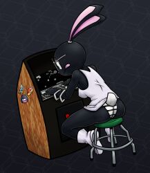 arcade_cabinet arcade_machine ass breasts bunny bunny_ears bunny_tail clothed clothing easter_eggs female fur furry gamer_girl glasses lammy_lamb panties panty_&_stocking_with_garterbelt pantyshot pantyshot_(sitting) pantyshot_sitting parappa_the_rapper rabbit rabbit_ears rabbit_tail rouge_the_bat sega sitting sonic_(series) sonic_the_hedgehog_(series) sony_corporation sony_interactive_entertainment soubriquetrouge sticker stickers stocking_anarchy tail tongue tongue_out um_jammer_lammy vib-ribbon vibri