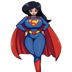 1girls big_breasts black_hair blush breasts clara_kent clark_kent clothed clothes clothing dc female female_focus female_only front_view fully_clothed genderswap genderswap_(mtf) hips hourglass_figure huge_breasts human human_only humanoid iggy-bomb justice_league_action large_breasts lipstick rule_63 simple_background solo solo_female solo_focus standing superheroine superman superman_(series) superwoman thick thick_thighs thighs white_background wide_hips