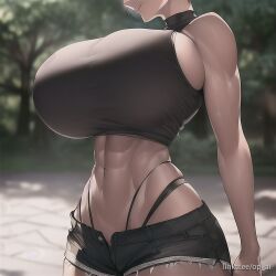 abs ai_generated huge_breasts narrow_waist op_ai tank_top