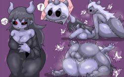 1boy 1girls ass assertive assertive_female balls big_ass big_breasts black_eyes black_sclera blush breasts cleavage clothing couple dark_eyes demon demon_girl different_angle enigi09 female female_penetrated femboy femboy_on_female femsub flustered from_behind horns huge_ass inviting large_breasts male male_penetrating male_penetrating_female maledom mating_press monster_boy monster_girl nude nude_female nude_male original original_character penetration penis prone_bone purple_body purple_skin red_eyes red_pupils sex sharp_teeth speed_bump_position spoken_heart straight sweat teasing teeth testicles