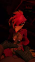 3d angry_face angry_sex animated anthro banjo-kazooie bird bouncing_breasts female_on_top female_penetrated kazooie king_k._rool massive_penis mp4 pubes punk punk_girl rape rededadu smaller_female sound thick_thighs video