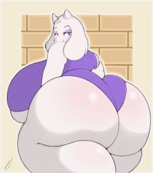 1girls 2d anthro ass big_ass big_breasts breasts bubble_butt female female_only furry_female furry_only huge_ass humanoid milf partially_clothed seductive seductive_eyes seductive_look smelly_ass solo swolptr tagme toriel undertale undertale_(series)