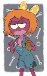 amphibia amphibia_(finale) amphibia_(season_3) flat_chest nocunoct overalls polly_plantar straight_hair