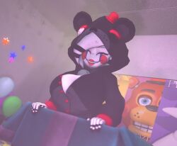 1girls 3d 3d_(artwork) cally3d clazzey cleavage clothed cryptiacurves cute fazclaire's_nightclub female female_only five_nights_at_freddy's five_nights_at_freddy's_2 fnaf fredina's_nightclub ironic looking_at_viewer marie_(cally3d) marie_(cryptia) marionette_(fnaf) pajamas puppet_(cally3d) puppet_(fnaf) scottgames solo solo_female tagme wholesome