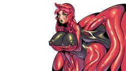 ass ass_expansion assimilation black_latex black_slime breast breast_expansion child_bearing_hips corruption dc dc_comics green_lipstick hand_on_thigh latex navel red_latex red_slime slim_waist slime slime_girl slime_monster starfire teen_titans wide_hips zxc