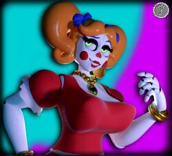 3d 3d_(artwork) anthony_blender baby_(fnafsl) big_breasts blender_(software) circus_baby circus_baby_(fnaf) circus_mommy circus_mommy_1.0_(anthony_blender) five_nights_at_freddy's five_nights_at_freddy's:_sister_location fnaf green_eyes orange_hair polsy scottgames sister_location solo