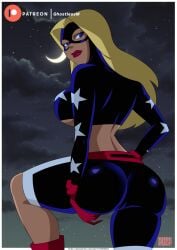 1girls 2022 2d ass big_ass big_breasts blonde_hair breasts cameltoe cartoon_network courtney_whitmore curvaceous curvy curvy_figure dc_comics dcau female female_only fully_clothed ghostlessm hips hourglass_figure justice_league justice_league_unlimited long_hair looking_at_viewer looking_back solo stargirl toonami underboob voluptuous wide_hips