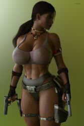 1girls 3d african african_female black_panties black_thong black_underwear cga3d dark-skinned_female dark_skin erotichris female female_only high_waisted_thong panties resident_evil resident_evil_5 sheva_alomar solo thong thong_panties toned underwear