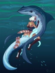 animal_genitalia anthro anthro_on_feral feral_on_anthro ffufix squidshark_(subnautica) subnautica subnautica_below_zero tagme