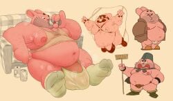 absurd_res anthro bhm big_bulge bodily_fluids bulge cartoon_network clothing fat footwear genitals hi_res lagomorph leporid male mammal nipple_piercing nipples obese obese_male overweight overweight_male penis piercing rabbit richard_watterson shoegaze. socks sweat the_amazing_world_of_gumball underwear