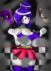 1girls ballora ballora_(fnafsl) bra bra_slip camera_view censored censored_breasts censored_nipples censored_pussy convenient_censoring five_nights_at_freddy's five_nights_at_freddy's:_sister_location five_nights_in_anime freddy_(fnaf) huge_breasts jewelry legwear m4rc00 mascara necklace nipple_slip pink_cheeks pink_skirt purple_bra purple_eyes purple_guy_(fnaf) purple_hair purple_legwear purple_stockings purple_thighhighs skirt solo static stockings thighhighs tiara tied_hair tutu white_body white_skin william_afton