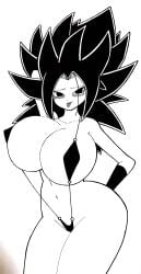 1girls big_breasts bikini blush breasts caulifla dragon_ball dragon_ball_super female female_only kuuga_318 micro_bikini thick_thighs tongue_out wide_hips