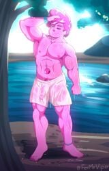 1boy 2022 ;) chad_steven color fermrviper gay gay_male gem_(species) grabbing_hair hairy_penis lake male male_focus male_only pink_hair pink_skin pink_steven shorts solo solo_male steven_quartz_universe steven_universe yaoi