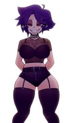 1girls 2d 9:16 animated big_breasts bouncing_breasts breasts choker cleavage curvy dancing divine_wine fishnets garter_straps hips las_demoniacas_desventuras_de_vampiranhya lingerie no_sound pointy_ears purple_hair red_eyes shaking_hips sharp_teeth short_hair shorter_than_30_seconds smile solo swaying thick_thighs thighhighs thighs vampiranhya vampiranhya_(artist) vertical_video video wide_hips