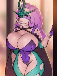 anthro anthrofied breasts furry legendary_pokemon mfus nintendo pokémon_(species) pokemon pokemon_(species) purple_hair red_eyes suicune thick_thighs