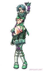 blue_hair nipples purple_eyes pussy sefuart short_hair soul_calibur tira torn_clothes uncensored