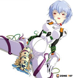 blue_hair blush bodysuit clothing creature_inside dutch_angle female hair inflation insects insertion medium_breasts monster monster_birth neon_genesis_evangelion open_mouth plugsuit pregnant red_eyes rei_ayanami short_hair solo stomach_bulge tentacle torn_clothes unbirthing zone_707 zzz