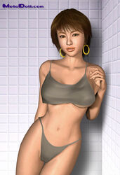 3d bath bb breasts cameltoe earrings jewelry large_breasts metadoll midriff polygon short_hair underboob