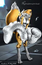 digimon digimon_tamers dress furry karabiner marilyn_monroe marilyn_monroe_(cosplay) renamon tail the_seven_year_itch what