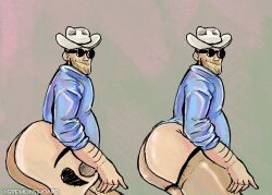 belly big_ass big_butt chubby chubby_male cowboy_hat engineer engineer_(team_fortress_2) gay gremlinshoard guitar male_only optical_illusion stockings team_fortress_2 tf2