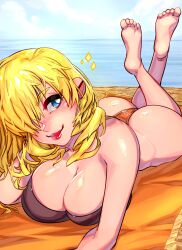 1girls absurd_res blonde_female blonde_hair blue_eyes female female_only hair_over_one_eye hi_res original soles solo the_pose xdtopsu01