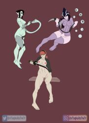 3girls april_o'neil april_o'neil_(tmnt_2012) armor black_hair blue_eyes breasts feet fit_female fitness half_nude instagram_username jacket karai karai_(tmnt_2012) multiple_girls muscular_female naked ninja nude_female purple_clothing red_hair shinigami shinigami_(tmnt_2012) snake_girl tagme taqo teenage_mutant_ninja_turtles teenage_mutant_ninja_turtles_(2012) tmnt_2012 transparent_clothing twitter_username watermark witch witch_girl