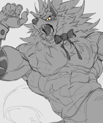 1boy bara blush character_request fur imminent_sex looking_at_viewer male male_only nipples no_genitals null-ghost saliva sharp_teeth sketch tagme unfinished unknown_character wolf wolf_ears