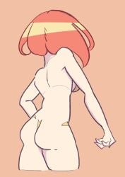 10s ass ass big_ass big_breasts big_butt bikini breasts butt_crack cleavage dat_ass female highres huge_ass huge_breasts huge_butt lalaco_godspeed solo space_patrol_luluco thighs ulo_hoho yellow_bikini