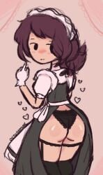 1girls 2d ass black_panties blush female female_only human human_female maid maid_headdress maid_uniform mob_face octoramune panties real_person solo tagme temmie_chang twitch.tv undertale undertale_(series) virtual_youtuber youtube youtuber