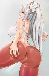 big_ass cameltoe fujiwara_no_mokou huge_breasts red_eyes sync_arcs tagme touhou white_hair