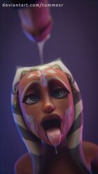 1boy 1girls 3d ahe_gao ahsoka_tano clone_wars cum_on_face cumshot female large_penis male mf penis render star_wars the_clone_wars:_season_one togruta tommesr_(artist)