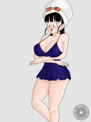 artist_request big_breasts chichi cosplay curvy dragon_ball dragon_ball_z female female_only hat legs light-skinned_female light_skin milf nico_robin_(cosplay) one_piece post-timeskip short_skirt thick_thighs