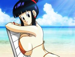 beach big_breasts bikini chichi curvy dragon_ball dragon_ball_z light-skinned_female light_skin milf naughty_turtle