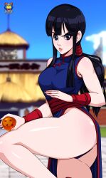 ass big_breasts big_butt breasts chichi clothing curvy dragon_ball dragon_ball_z female kyoffie light-skinned_female light_skin milf panties pantyshot solo thick_thighs thighs underwear upskirt