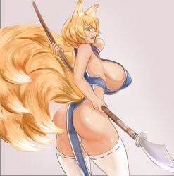 fox_ears fox_girl fox_tail huge_breasts kitsune ran_yakumo sideboob sync_arcs tagme touhou