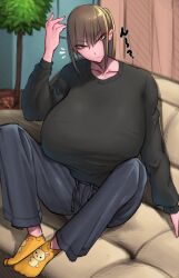 1girls big_breasts breasts busty curvaceous curves curvy curvy_body curvy_female curvy_figure enormous_breasts female female_focus gigantic_breasts huge_breasts large_breasts massive_breasts original original_character sitting sofa voluptuous wolffeld wolffeld_price