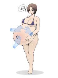 1girls belly_rub bikini corpse_party female female_focus female_only hyper_pregnancy large_breasts pregnant shishido_yui short_hair zeruxu