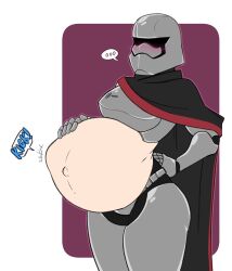 1girls armor ass belly big_ass big_belly big_breasts big_butt breasts captain_phasma female female_focus female_only fetal_movement hand_on_belly hand_on_hip helmet hyper mr_rattleb0nes pregnant solo_female star_wars