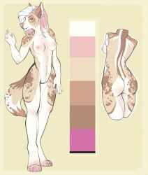 2015 anthro breasts canid canine canis colored_nails domestic_dog female fox_on_mushrooms fur genitals hair hi_res mammal model_sheet multicolored_body multicolored_fur multicolored_hair nails nude pink_eyes pink_nose pussy reign_(scfiii) shaded simple_background simple_shading solo spots spotted_body spotted_fur unknown_artist white_nails