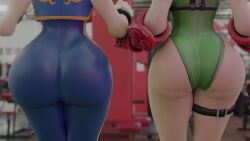 1080p 1920x1080 2020s 2022 2girls 3d 3d_(artwork) animated ass ass_focus ass_shake big_ass bodysuit cammy_white cammy_white_(fortnite) capcom chun-li chun-li_(fortnite) faceless_female female female_focus female_only fortnite from_behind hi_res highres huge_ass jiggle kishi leotard longer_than_30_seconds multiple_girls no_sound shiny shiny_clothes shiny_skin shorter_than_3_minutes shorter_than_five_minutes shorter_than_four_minutes shorter_than_one_minute skin_tight street_fighter thick_thighs thong_leotard video webm